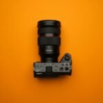 A camera with a lens attached to it