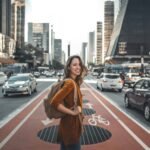 woman standing on middle of road